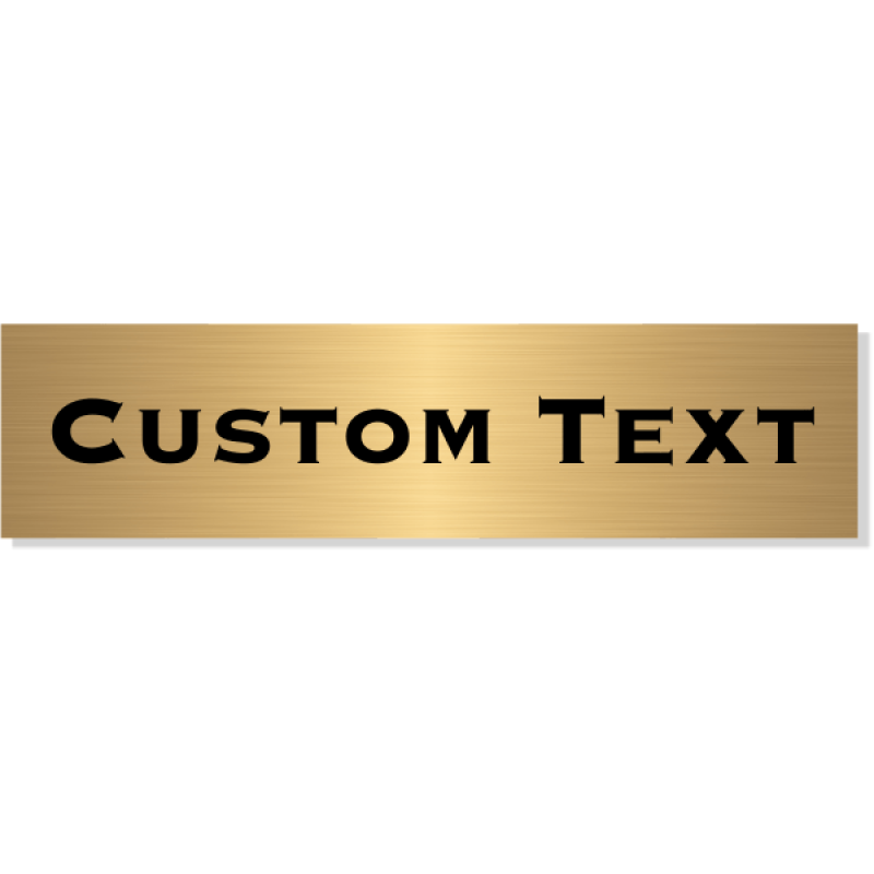 Single Line Custom Text Brass Plate | 2" x 8"