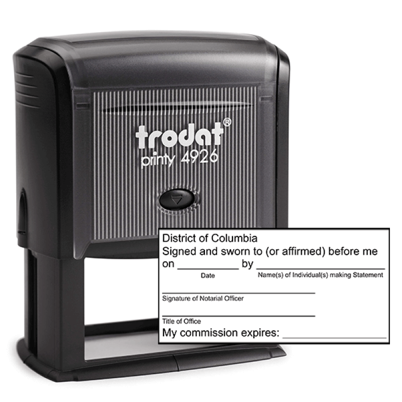 District of Columbia Jurat Notary Stamp