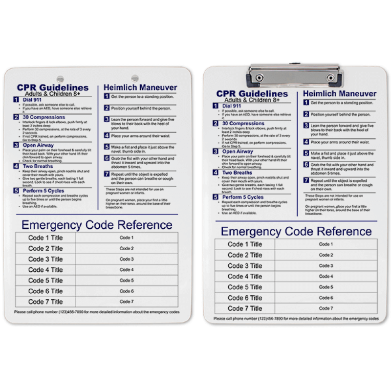 Medical Reference Clipboard Double Sided