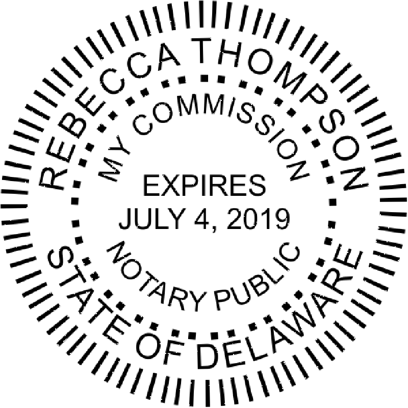 Official Delaware Notary Public Round Stamp Seal