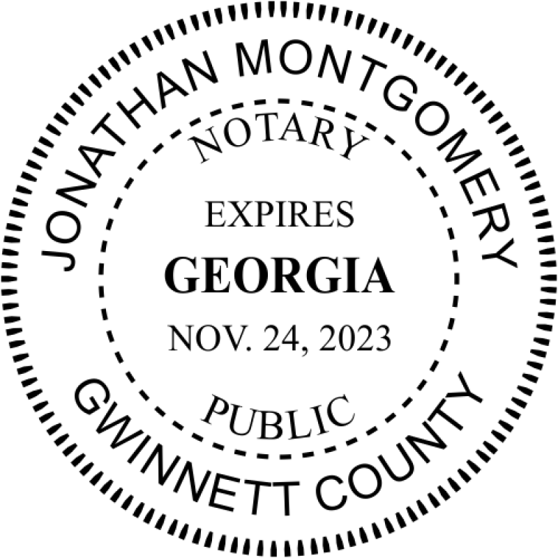 Georgia Notary Round with Expiration Imprint
