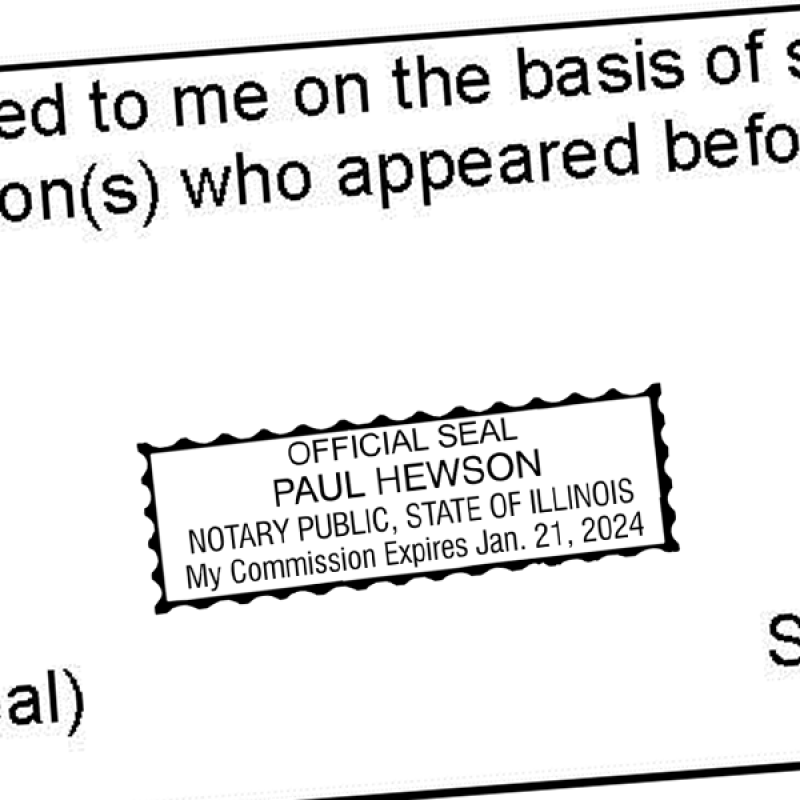 Illinois Notary Rectangular with Serrated Border Imprint