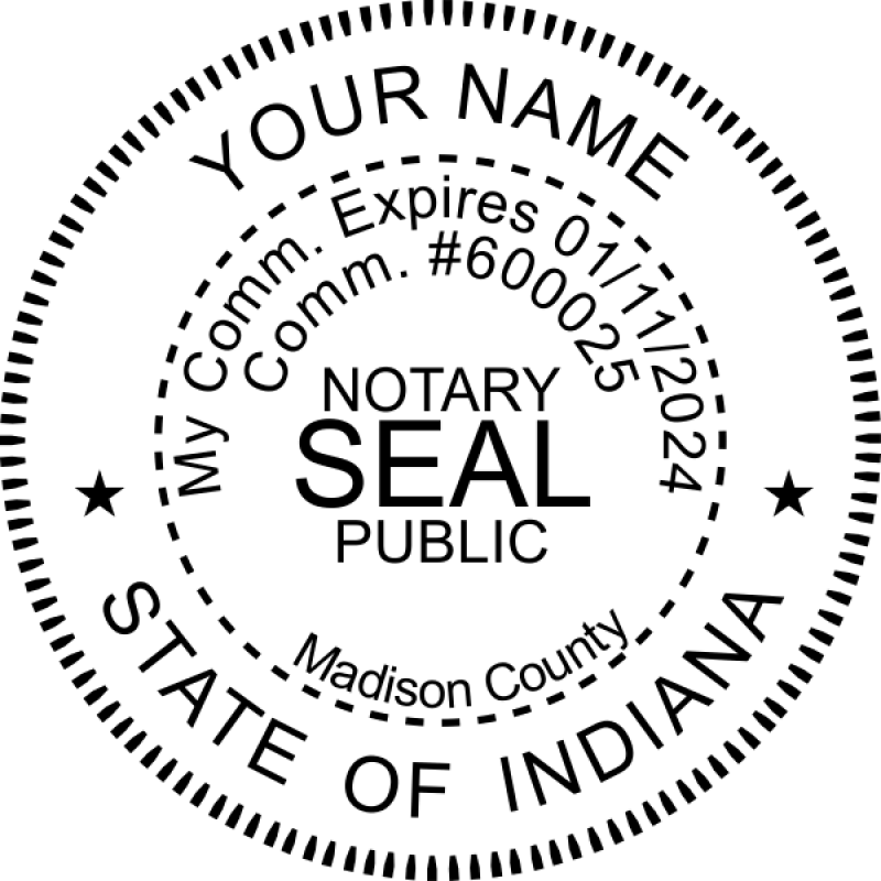 Indiana Notary Round Imprint