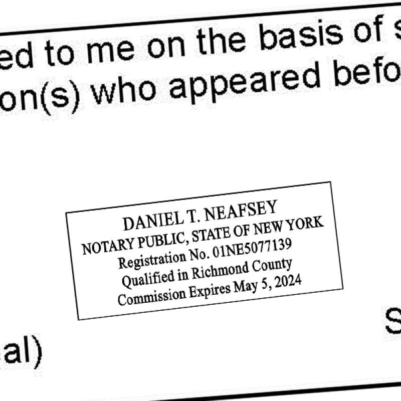 New York Notary Stamp - Rectangle Imprint