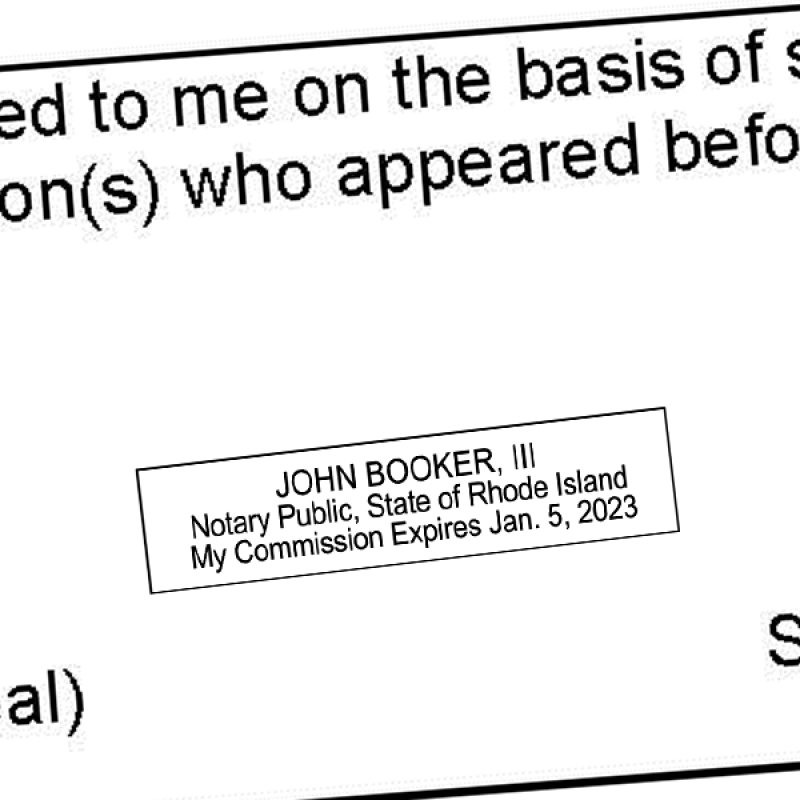 Rhode Island Notary Rectangular State Stamp Imprint