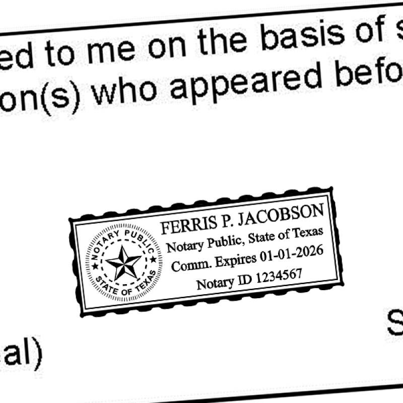 Texas Notary Rectangle Imprint