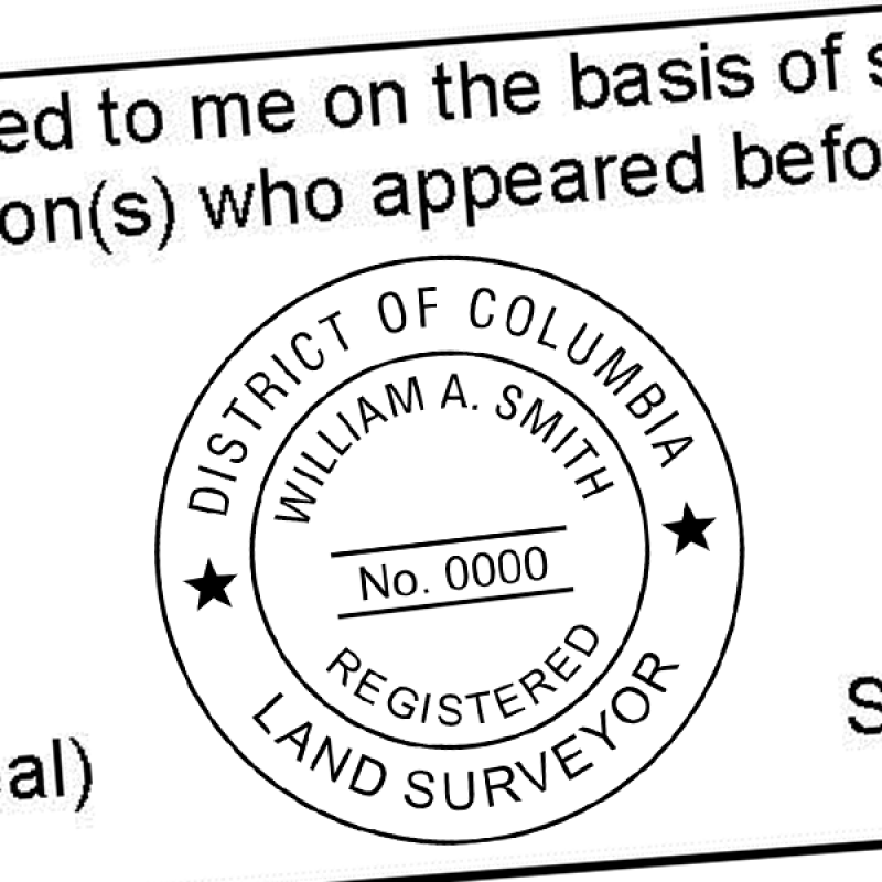 District of Columbia Land Surveyor Seal Imprint