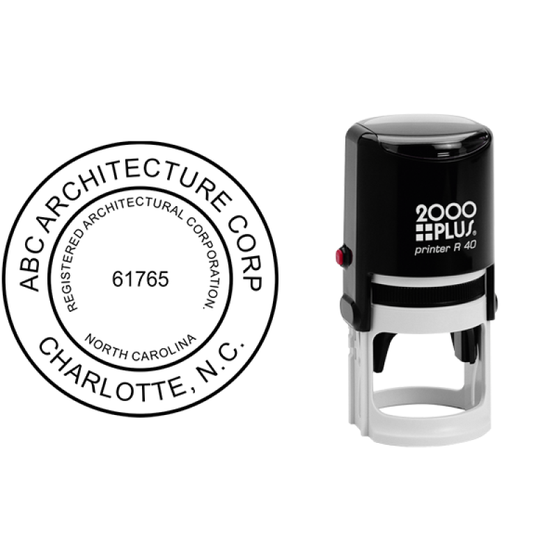 State of North Carolina Architectural Corporation Seal Body and Imprint