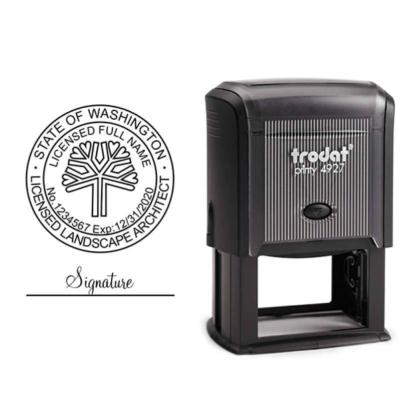 State of Washington Landscape Architect Seal Stamp Seal Body and Imprint