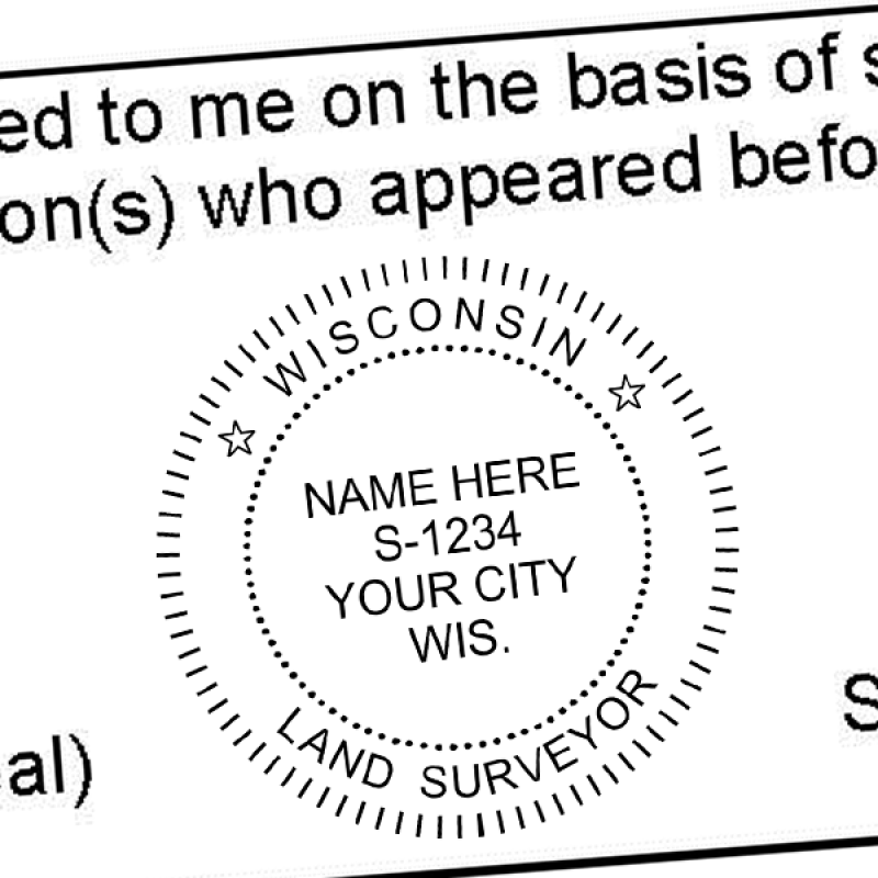 State of Wisconsin Land Surveyor Seal Imprint