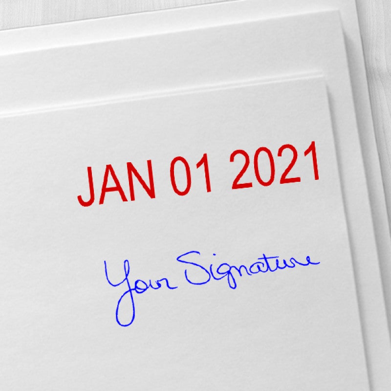 Self-Inking Date and Signature Stamp Imprint Examples on Envelopes