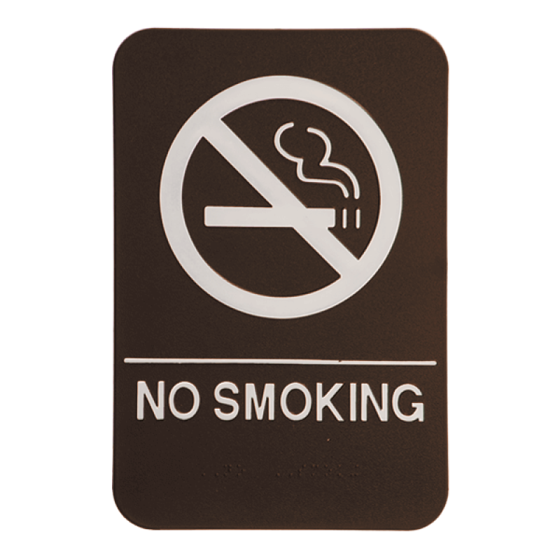 Brown No Smoking Sign w/ Braille