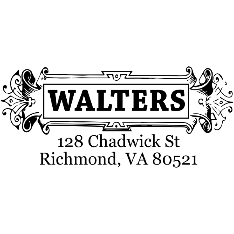 Victorian Name Plate Plaque Return Address Stamp