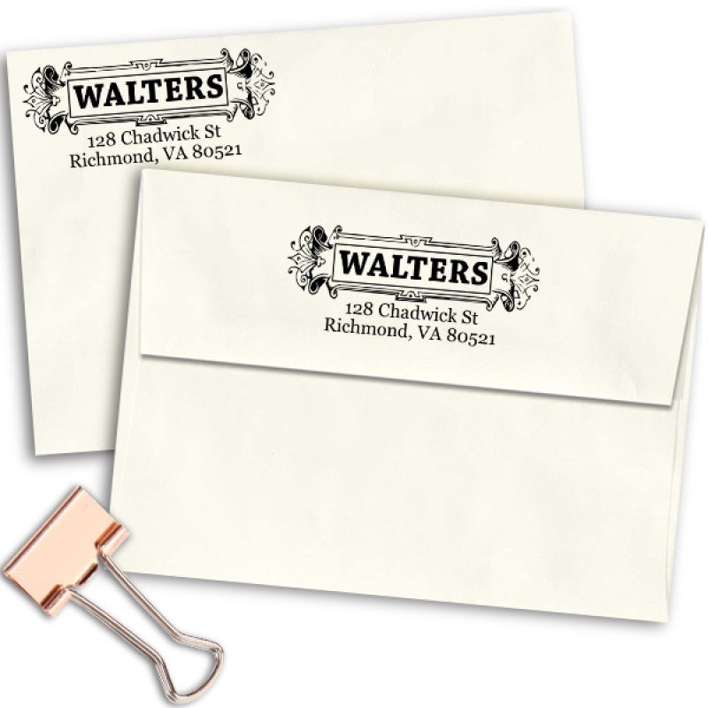 Victorian Name Plate Plaque Return Address Stamp Imprint Example