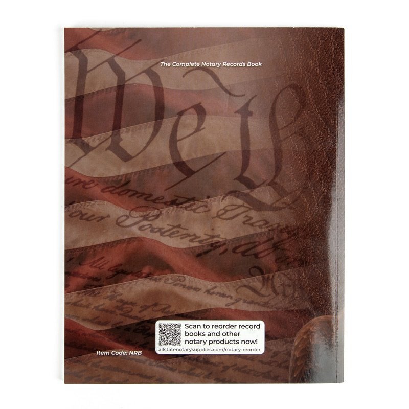 The Complete Notary Records Book Back Cover