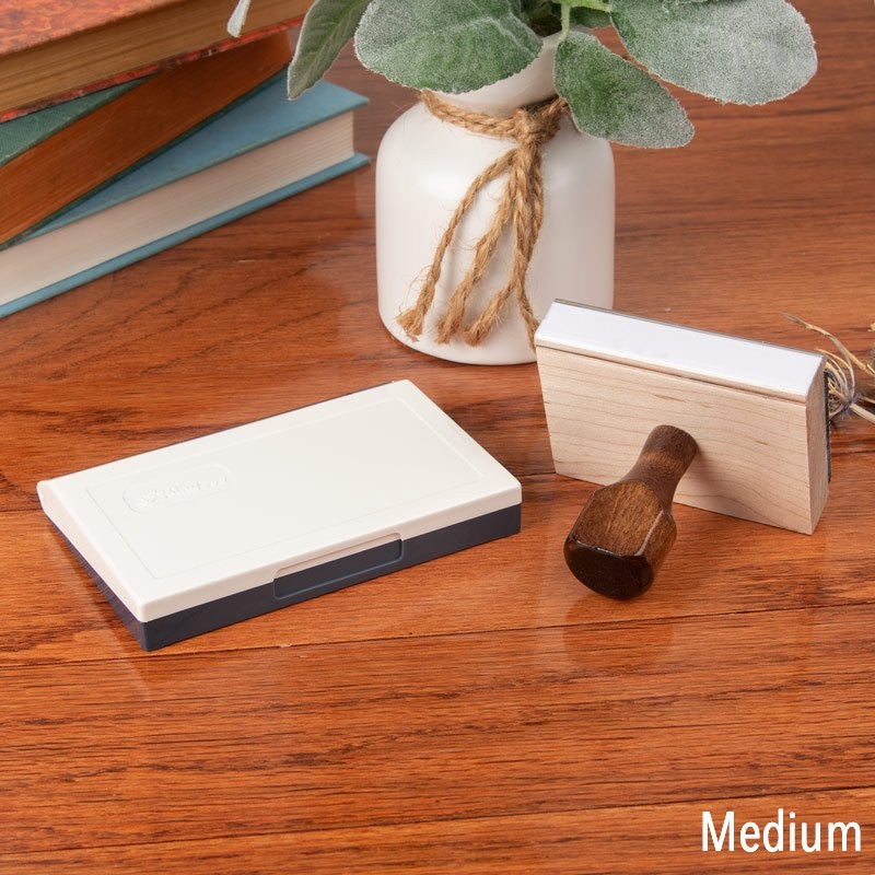 Medium Ink Pad with Hand Stamp