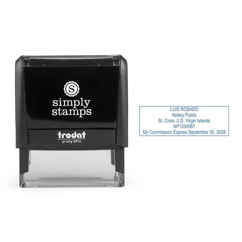 U.S. Virgin Islands Notary Stamp - Rectangle Body and Design
