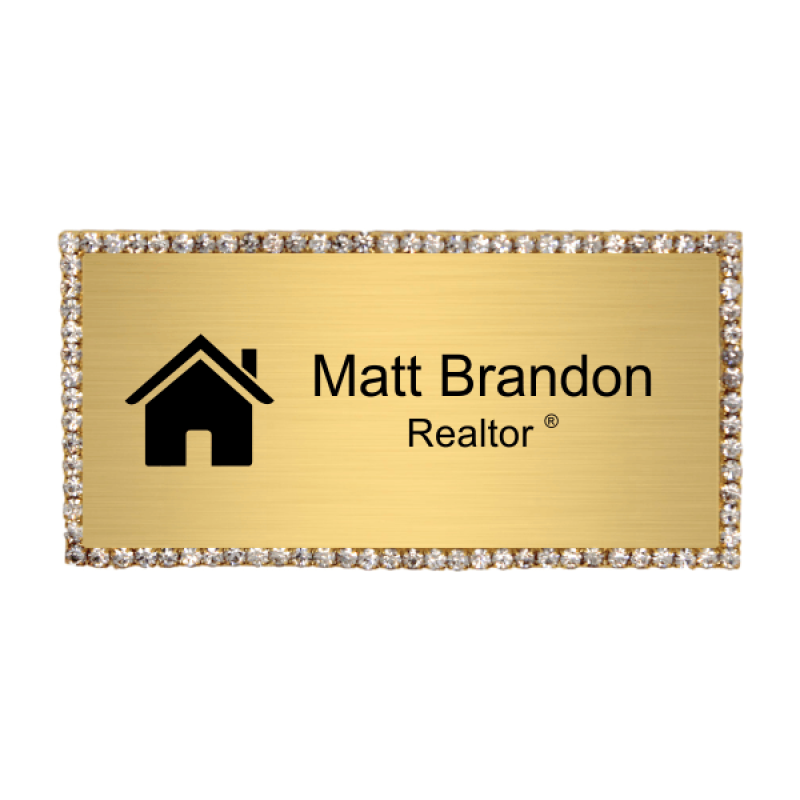 Bling Realtor Engraved Name Tag