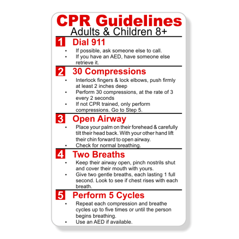 CPR Steps Wallet Reference Card
