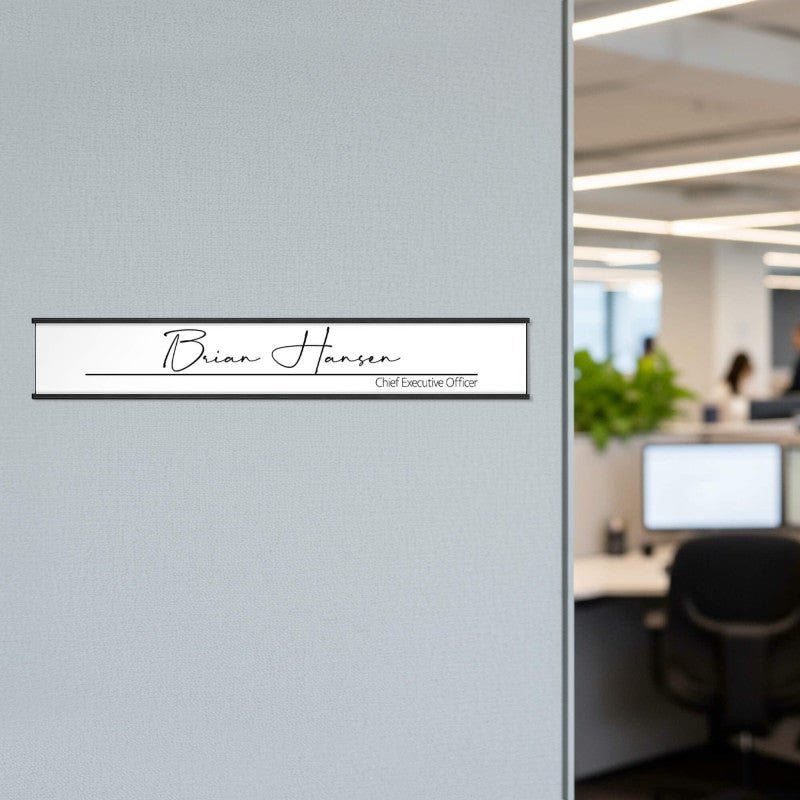 2 x 12 black aluminum wall holder for a name plate