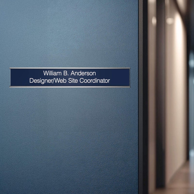 2 x 12 silver aluminum wall holder for a name plate