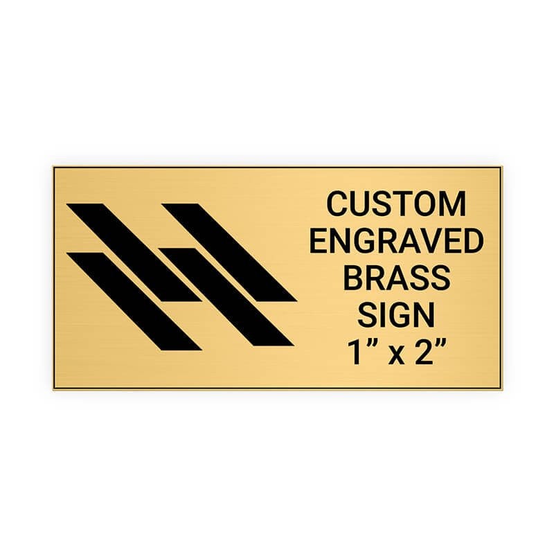 Horizontal Engraved Heavy Brass Signs 1" x 2"