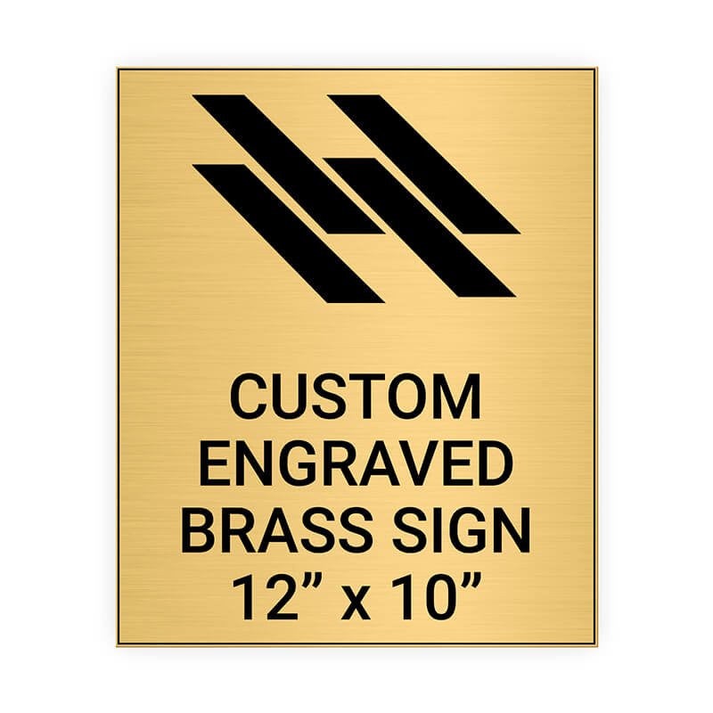 Vertical Engraved Heavy Brass Signs 12" x 10"