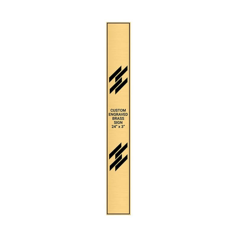 Vertical Engraved Heavy Brass Signs 24" x 3"