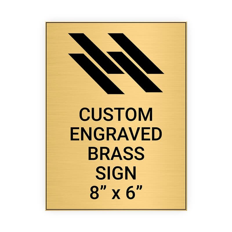 Vertical Engraved Heavy Brass Signs 8" x 6"