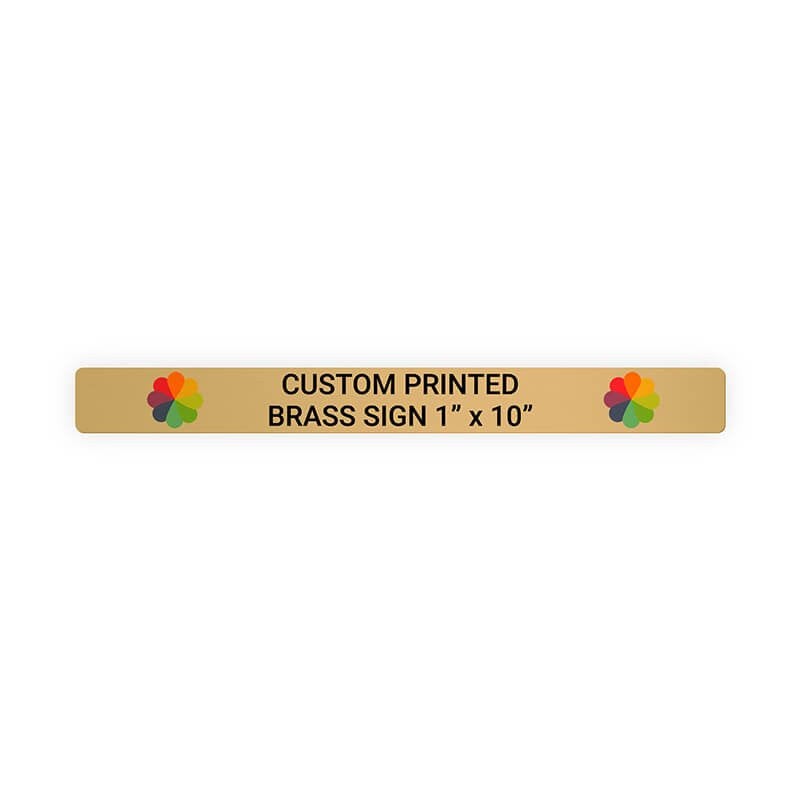 Horizontal Full Color Brass Signs 1" x 10"