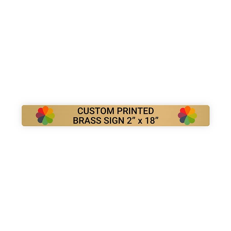 Horizontal Full Color Brass Signs 2" x 18"