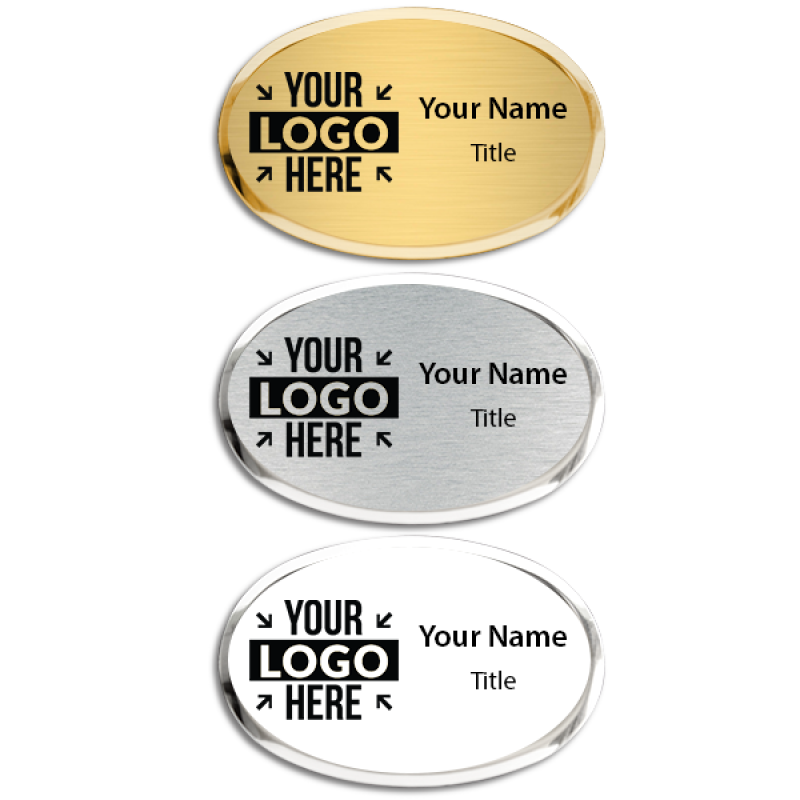Engraved Executive Beveled Oval Badges