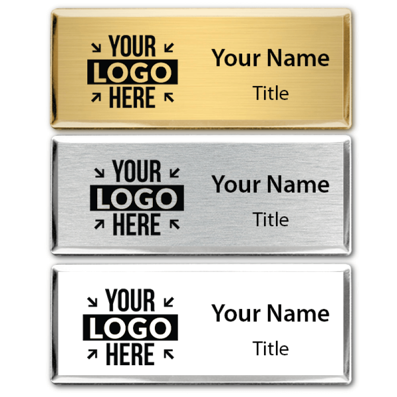 Engraved Executive Beveled Badges - Small Rectangle
