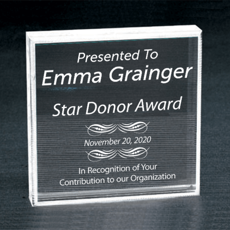 Honorary Donor Clear Paperweight