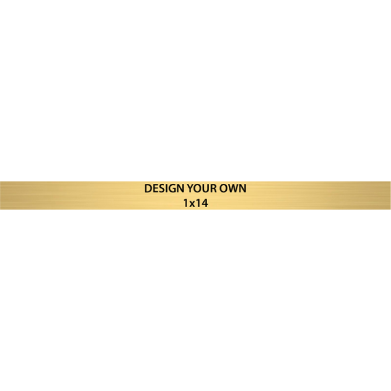 Horizontal Engraved Heavy Brass Signs 1" x 14"