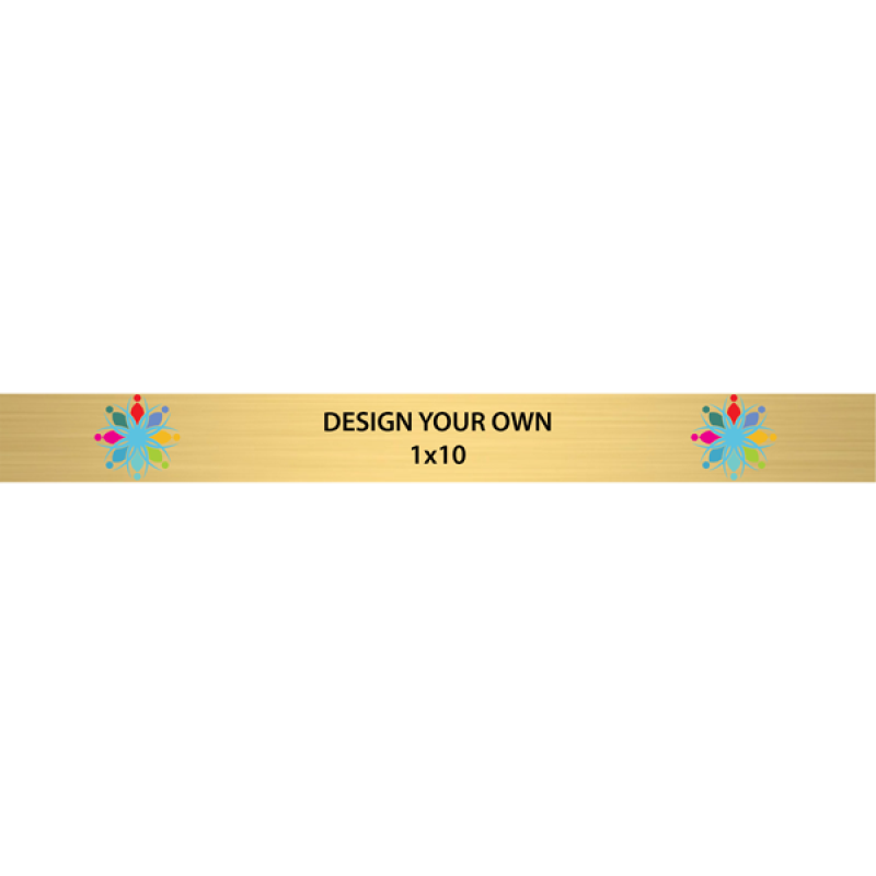 Horizontal Full Color Brass Signs 1" x 10"