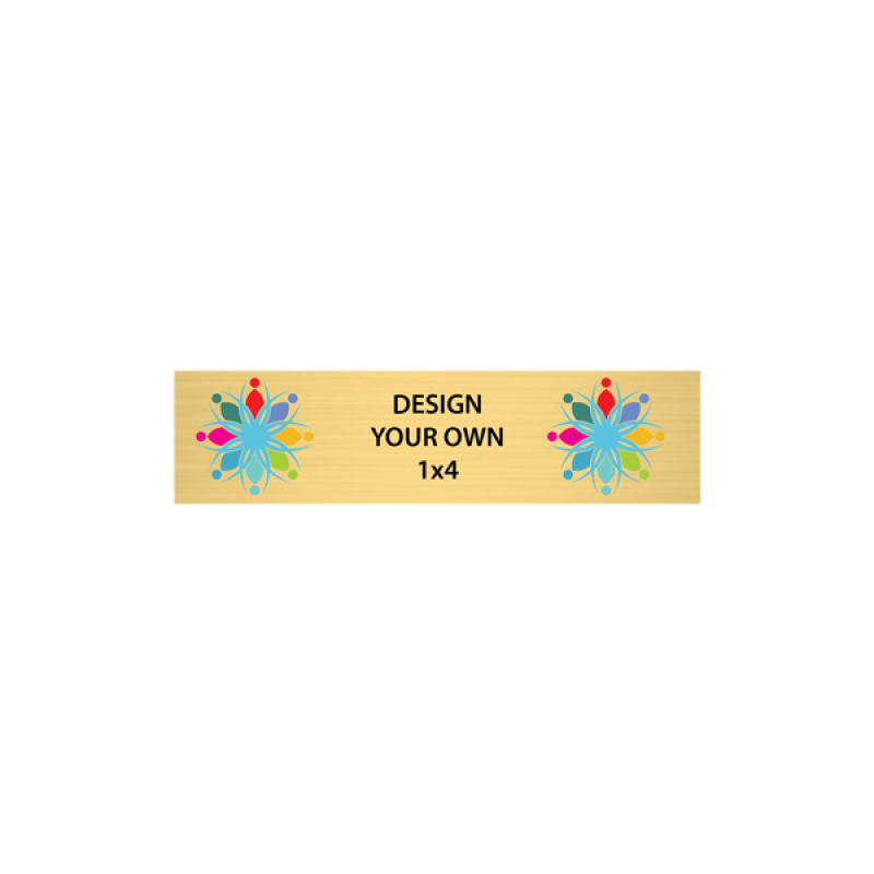 Horizontal Full Color Brass Signs 1" x 4"