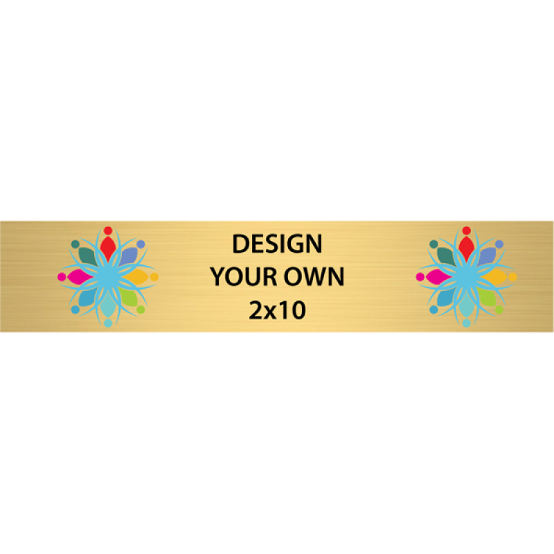 Horizontal Full Color Brass Signs 2" x 10"