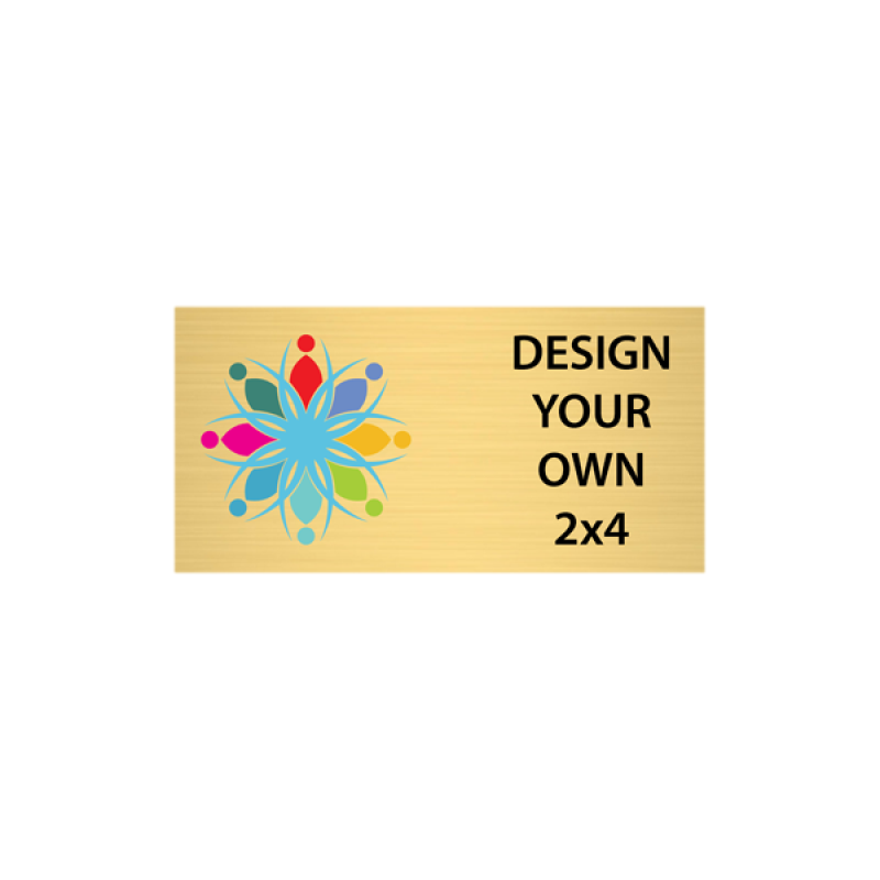 Horizontal Full Color Brass Signs 2" x 4"
