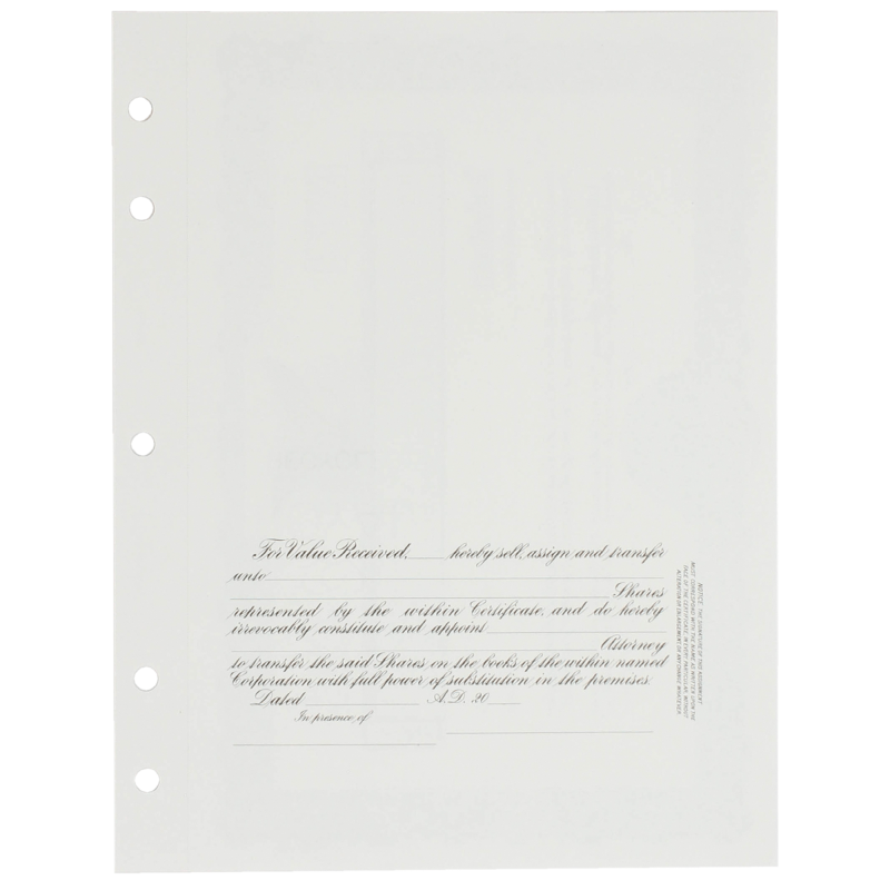 GOES KG2 Blank Corporate Stock Certificates