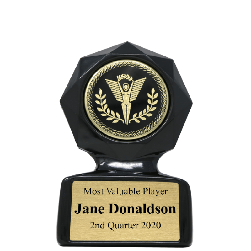 Most Valuable Person Small Black Star Sculpted Victory Trophy Award