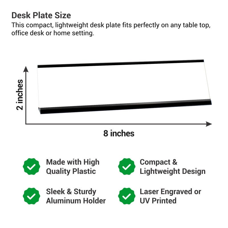 Desk Plate Size Infographic