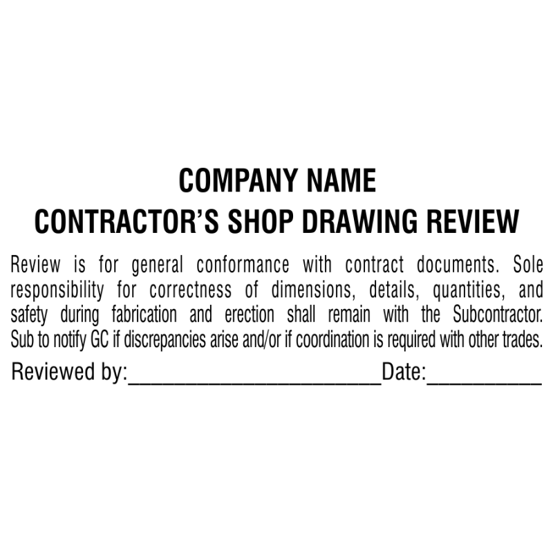 Plan & Blueprint Stamp - Contractor Shop Drawing Review