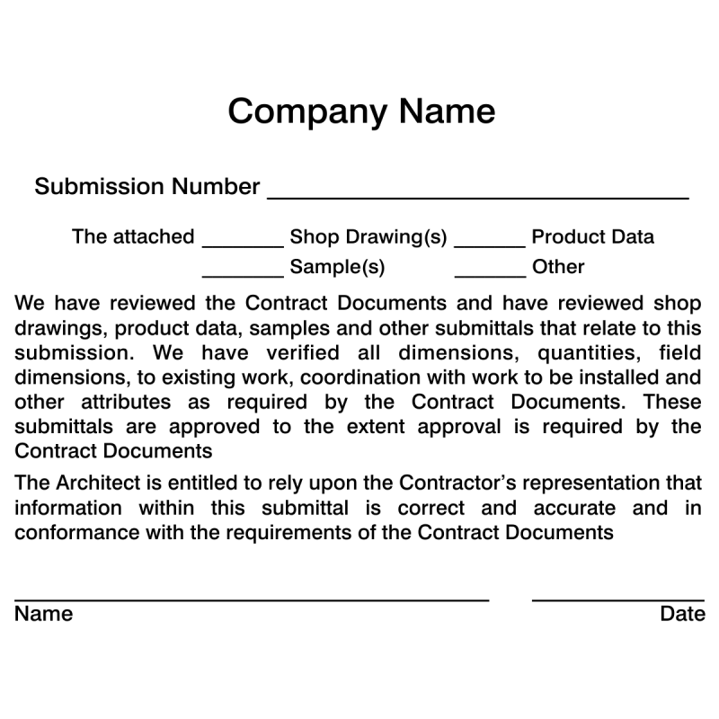 Plan & Blueprint Stamp - Submission Review Form Stamp