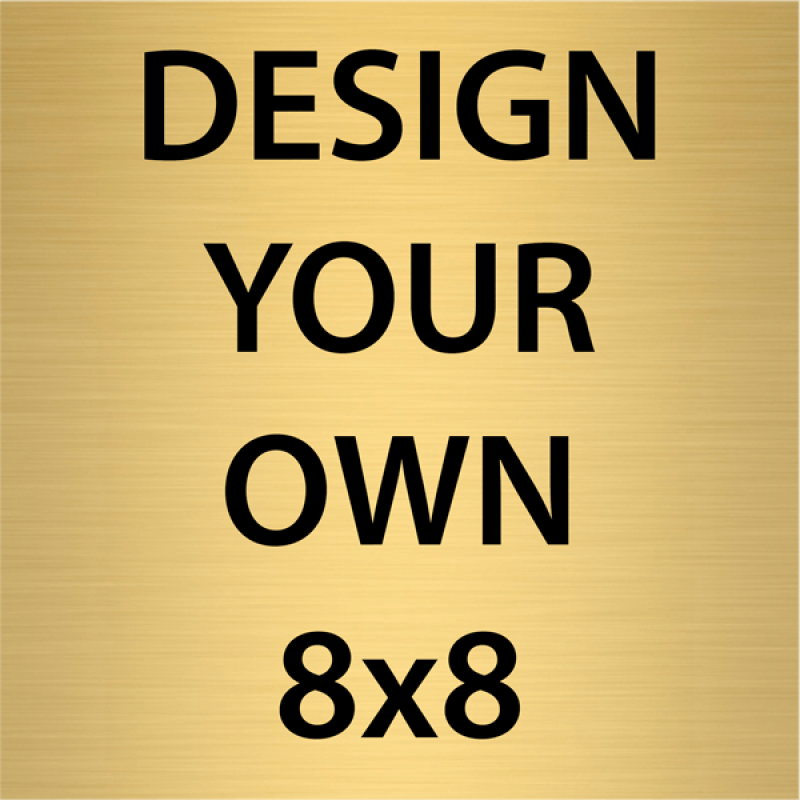 Square Engraved Heavy Brass Signs 8" x 8"