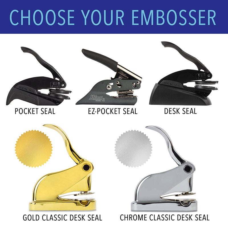 We carry several different types of embossers, each with its virtues