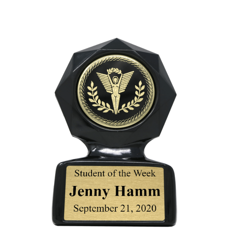 Student Small Black Star Sculpted Victory Trophy Award
