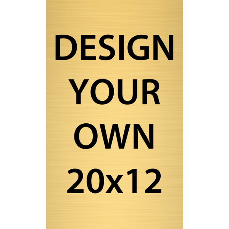 Vertical Engraved Heavy Brass Signs 20" x 12"