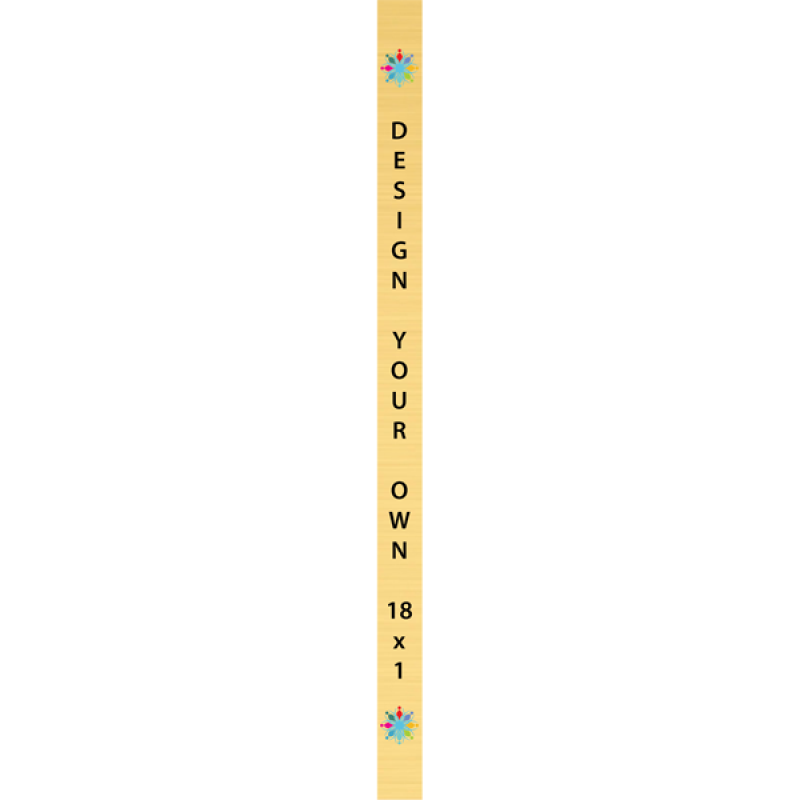 Vertical Full Color Brass Signs 18" x 1"