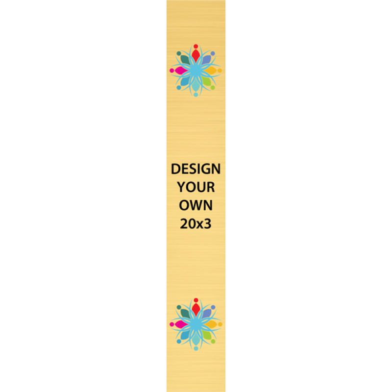 Vertical Full Color Brass Signs 20" x 3"